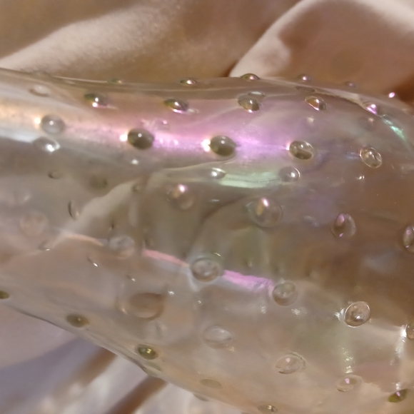 Iridescent Clear Glass Milk Bottle 6 jn. - Picture 3 of 3